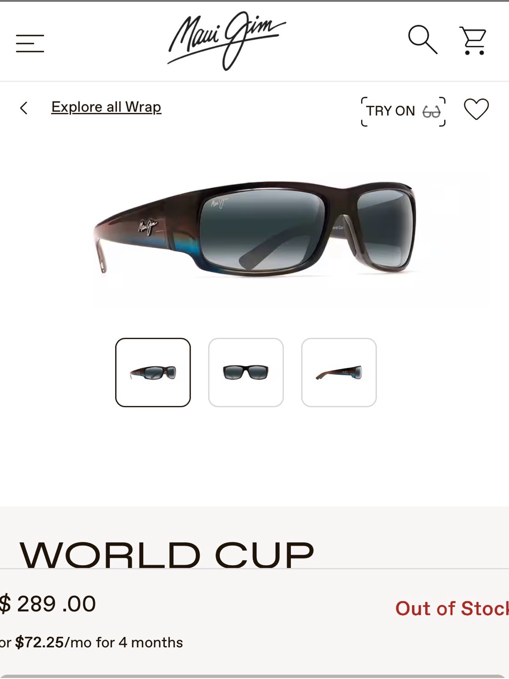 Maui Jim Men’s World Cup Sunglasses - Nwot